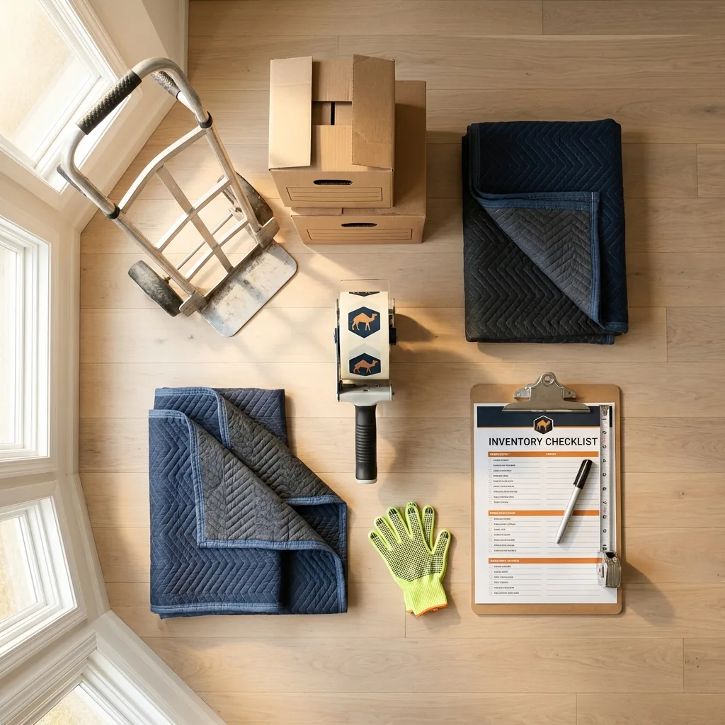 Professional moving supplies and packing materials layout for Plymouth Meeting residential relocations